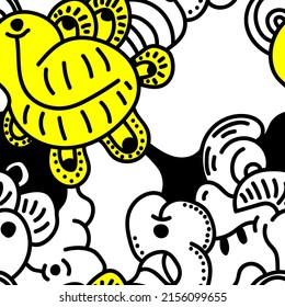 Seamless abstract unusual hand drawn pattern 