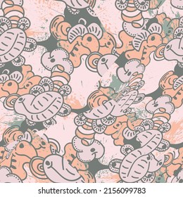 Seamless abstract unusual hand drawn pattern 