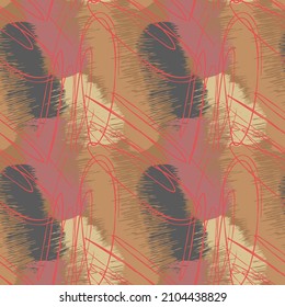 Seamless abstract unusual pattern with chaotic grunge lines