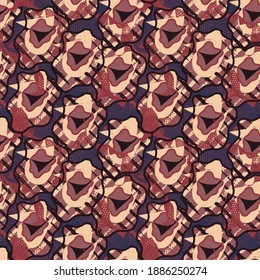 Seamless abstract unusual pattern with hand drawn unique shapes