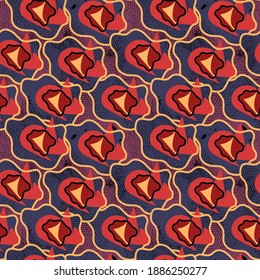 Seamless abstract unusual pattern with hand drawn unique shapes