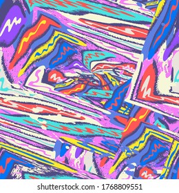 Seamless abstract urban backdrop  with chaotic freehand patterns.