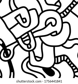 Seamless abstract urban backdrop with hand draw pattern.