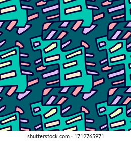 Seamless abstract urban colorful pattern. 