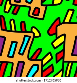 Seamless abstract urban colorful pattern. 
