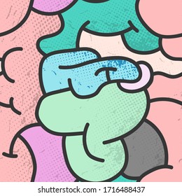 Seamless abstract urban colorful pattern.