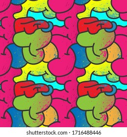 Seamless abstract urban colorful pattern.