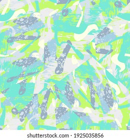 Seamless abstract urban colorful pattern with hand drawn wave shapes and grunge spots