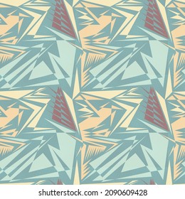 Seamless abstract urban geometry pattern with curved vector elements