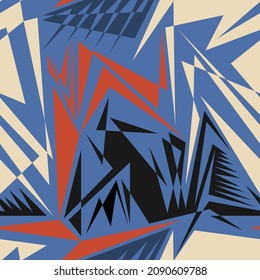 Seamless abstract urban geometry pattern with curved vector elements