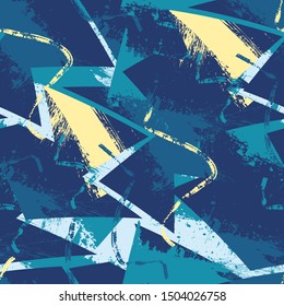 Seamless abstract urban pattern with chaotic grunge elements.