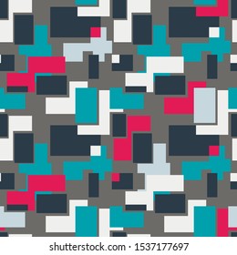 Seamless abstract urban pattern with chaotic squares.