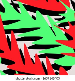 Seamless abstract urban pattern with chaotic wavy elements.