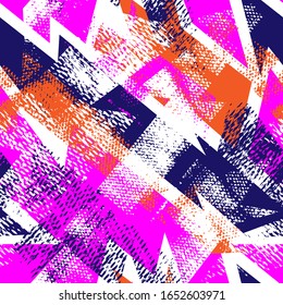 Seamless abstract urban pattern with chaotic grunge elements.