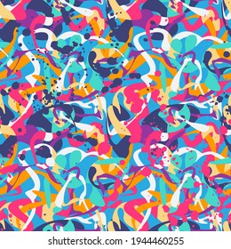 Seamless abstract urban pattern with creative vector wave shapes