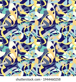 Seamless abstract urban pattern with creative vector wave shapes