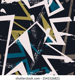 Seamless abstract urban pattern with curved elements.