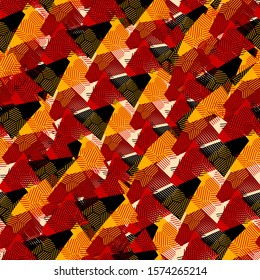 Seamless abstract urban pattern with curved geometry elements, lines.