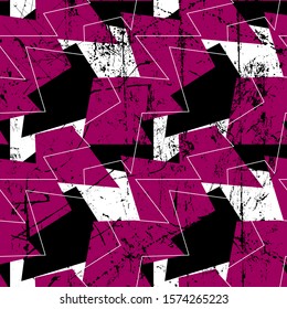 Seamless abstract urban pattern with curved geometry elements, lines.