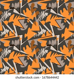 Seamless abstract urban pattern with curved elements.