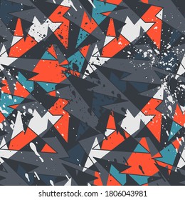 Seamless abstract urban pattern with curved elements
