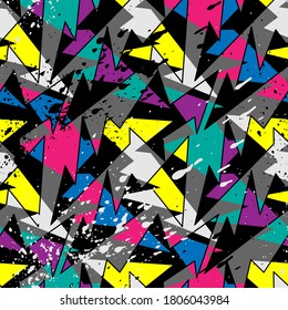 Seamless abstract urban pattern with curved elements
