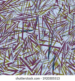 Seamless abstract urban pattern with curved geometry elements and grunge spots