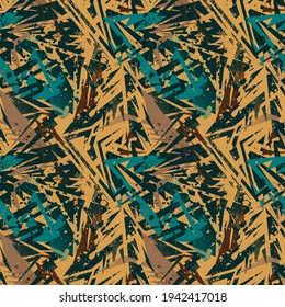 Seamless abstract urban pattern with curved elemnts and grunge spots