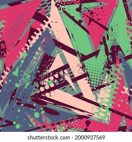 Seamless abstract urban pattern with curved geometry elements