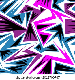 Seamless abstract urban pattern with curved geometry elements 