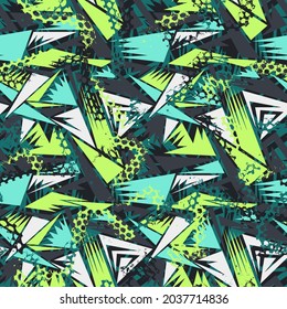 Seamless abstract urban pattern with curved triangle elements 