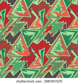 Patrón urbano abstracto sin inconvenientes con formas geométricas coloreadas curvadas