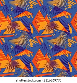 Seamless abstract urban pattern with curved geometry elements