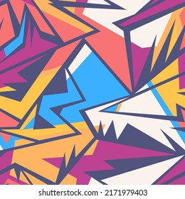 Seamless abstract urban pattern with curved geometry elements