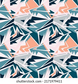 Seamless abstract urban pattern with curved geometry elements