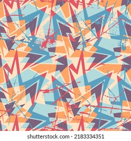 Seamless abstract urban pattern with curved geometry elements