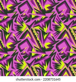 Seamless abstract urban pattern with curved geometry elements