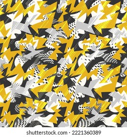 Seamless abstract urban pattern with curved geometry elements