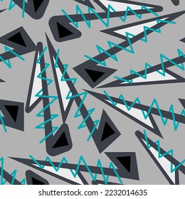 Seamless abstract urban pattern with curved lines and geometry triangle elements