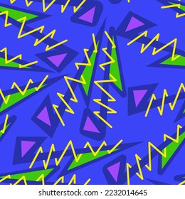 Seamless abstract urban pattern with curved lines and geometry triangle elements