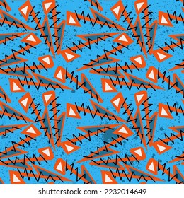 Seamless abstract urban pattern with curved lines and geometry triangle elements