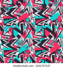 Seamless abstract urban pattern with curved geometry elements