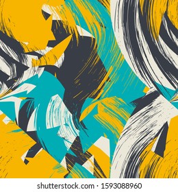 Seamless abstract urban pattern with grunge chaotic elements.