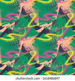 Seamless abstract urban pattern with grunge effect.
