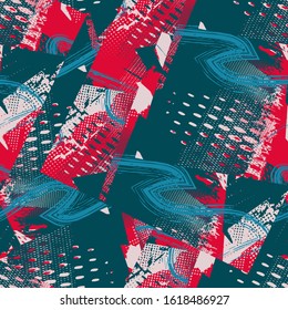 Seamless abstract urban pattern with grunge effect.