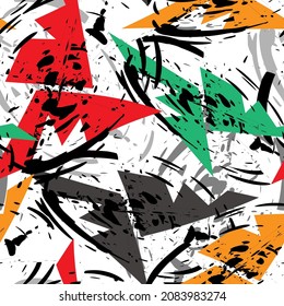Seamless abstract urban pattern with trianle elements and grunge spots