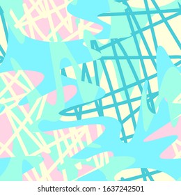 Seamless abstract urban pattern with wavy elements, chaotic line.