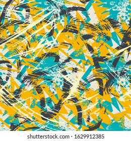 Seamless abstract urban trendy pattern with chaotic curved elements.