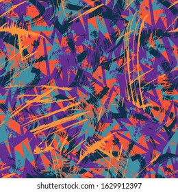 Seamless abstract urban trendy pattern with chaotic curved elements.