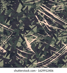 Seamless abstract urban trendy pattern with chaotic curved elements.